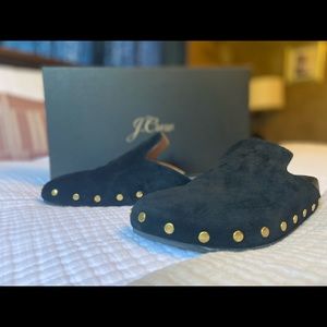 J Crew Pacific studded clog in black suede